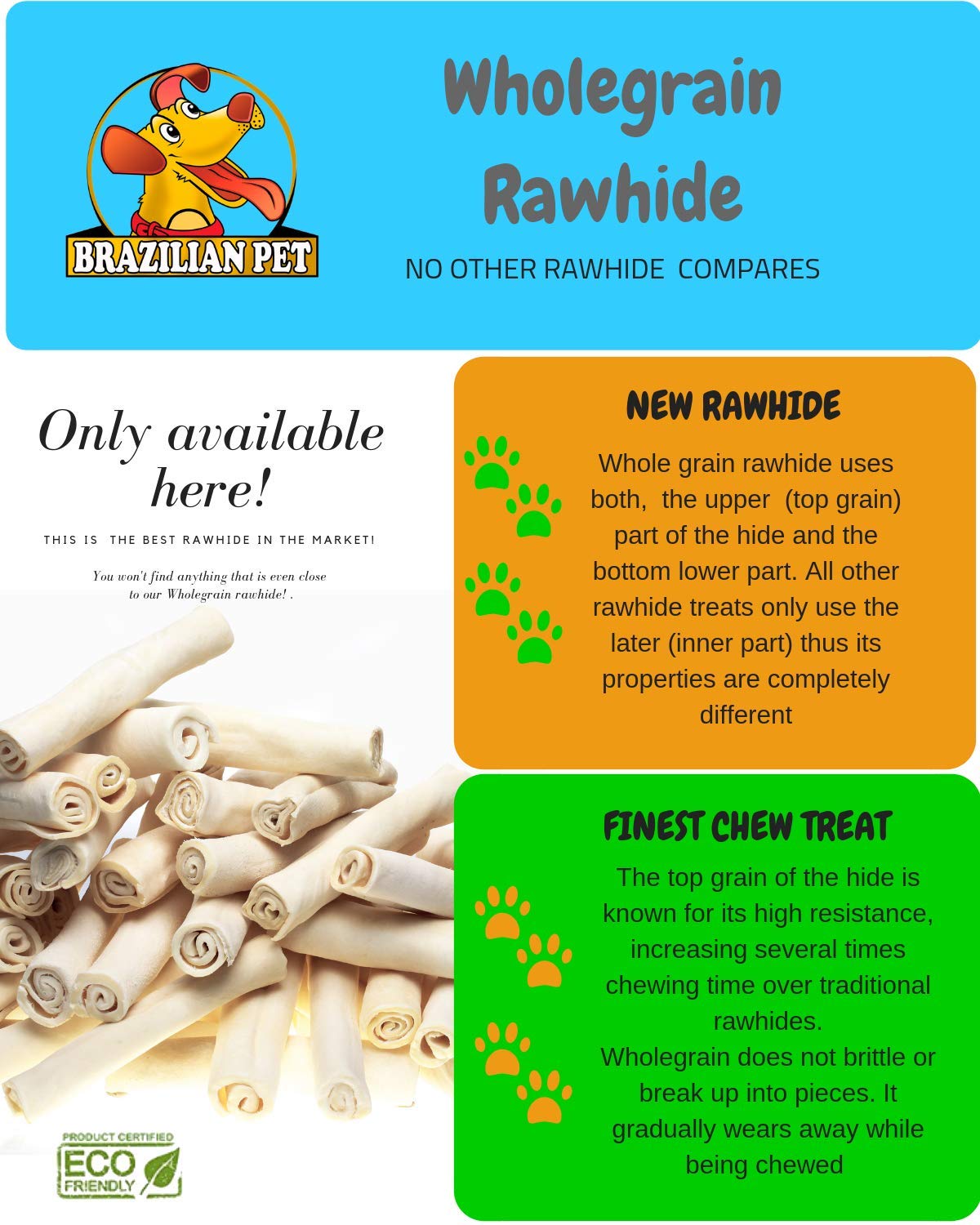 Brazilian Pet Premium Retriever Rolls natural color variations, handcrafted realism