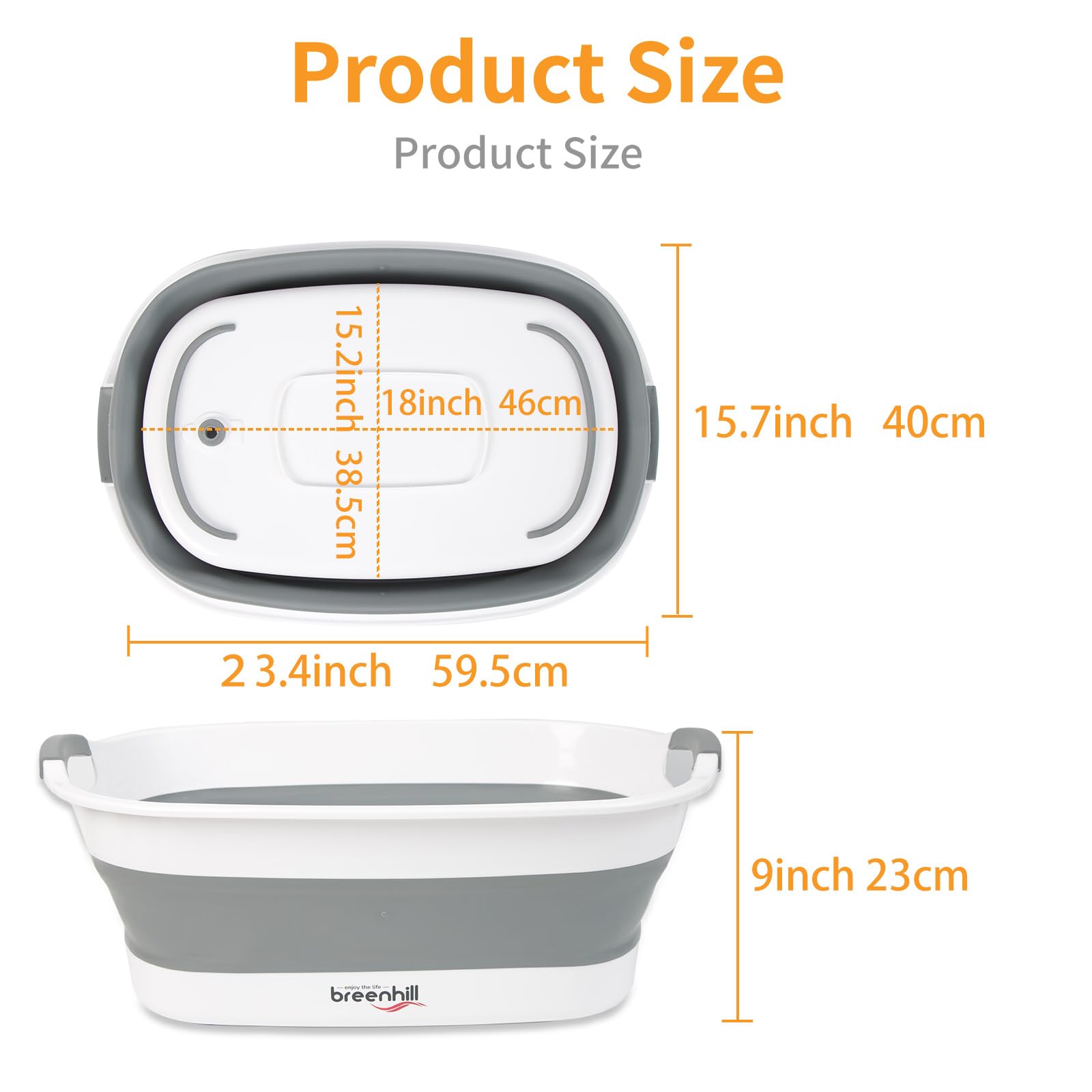 BREENHILL collapsible dog bath tub collapsed for compact storage.