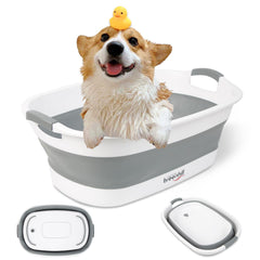 BREENHILL collapsible dog bath tub expanded size for small pets.