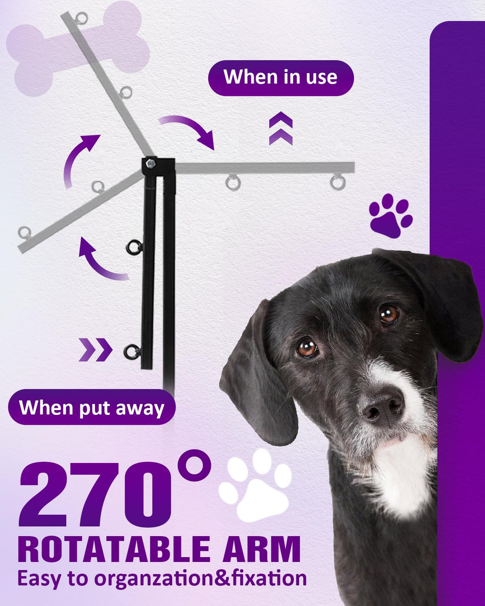 Breeze Touch grooming arm with clamp fits tables securely for stable setups