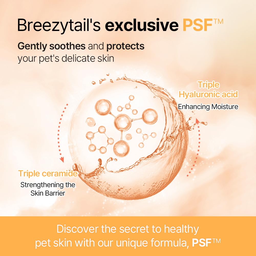 Breezytail PetO’Cera natural ingredients label signals skin-friendly care.