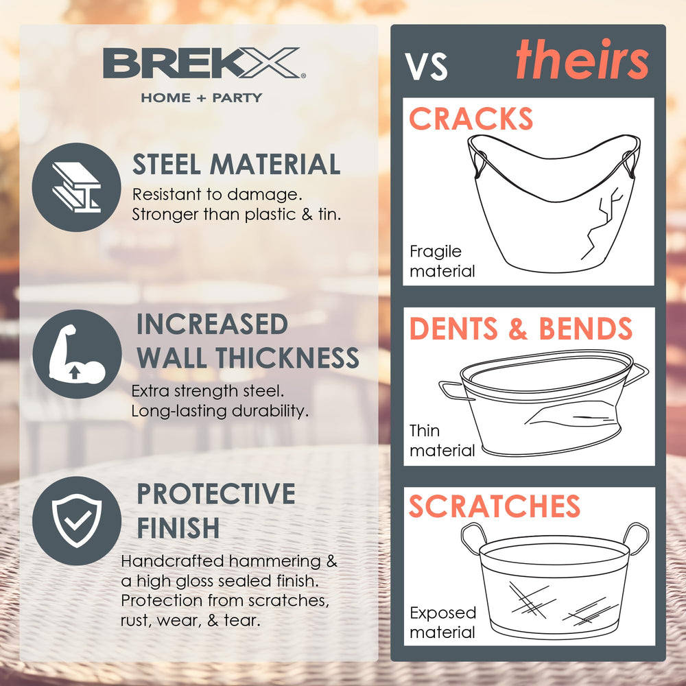 BREKX premium galvanized steel resists rust and scratches.