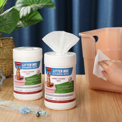 Breling wipes dissolving stains quickly for a clean litter area