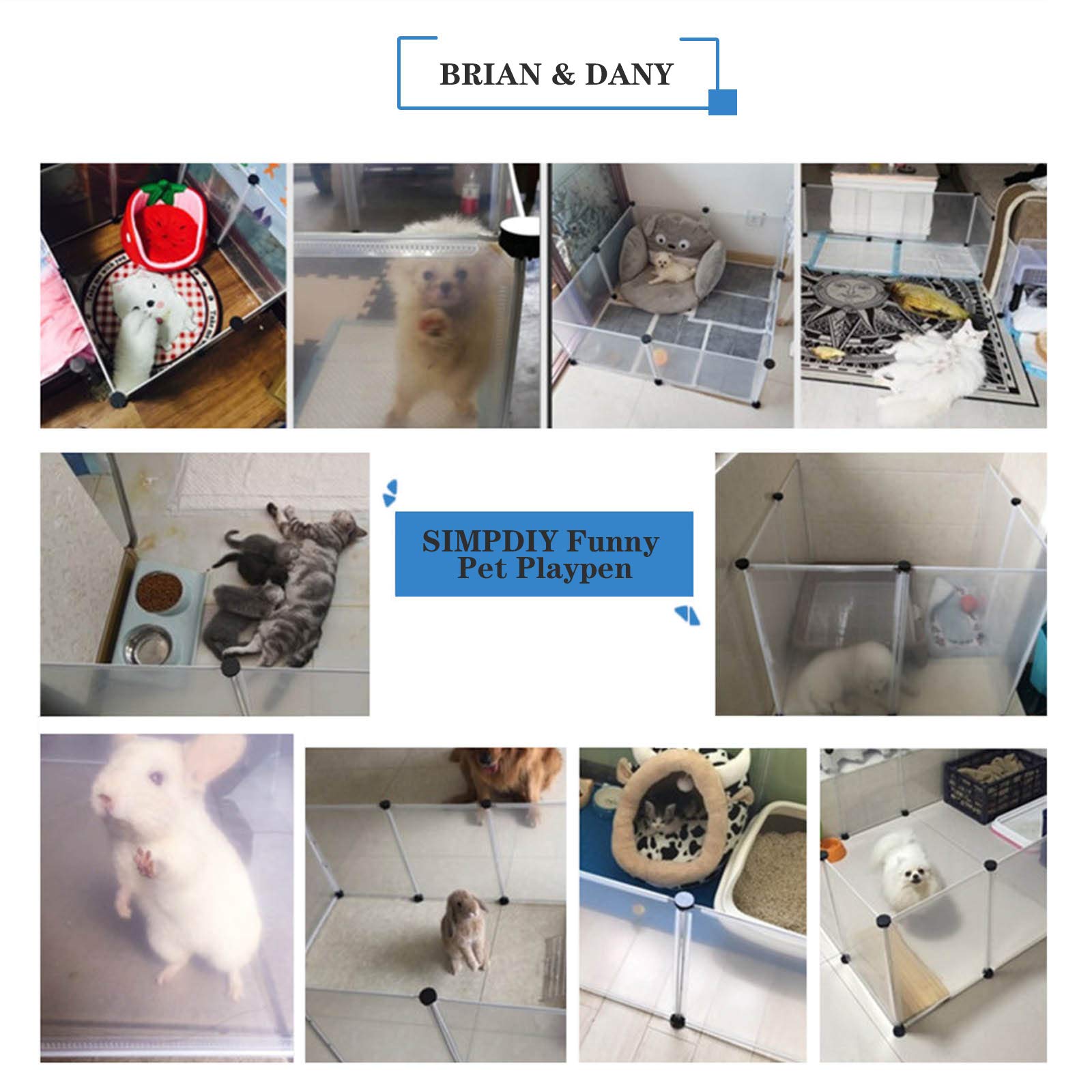 BRIAN & DANY multipurpose pet fence setup adapts to space
