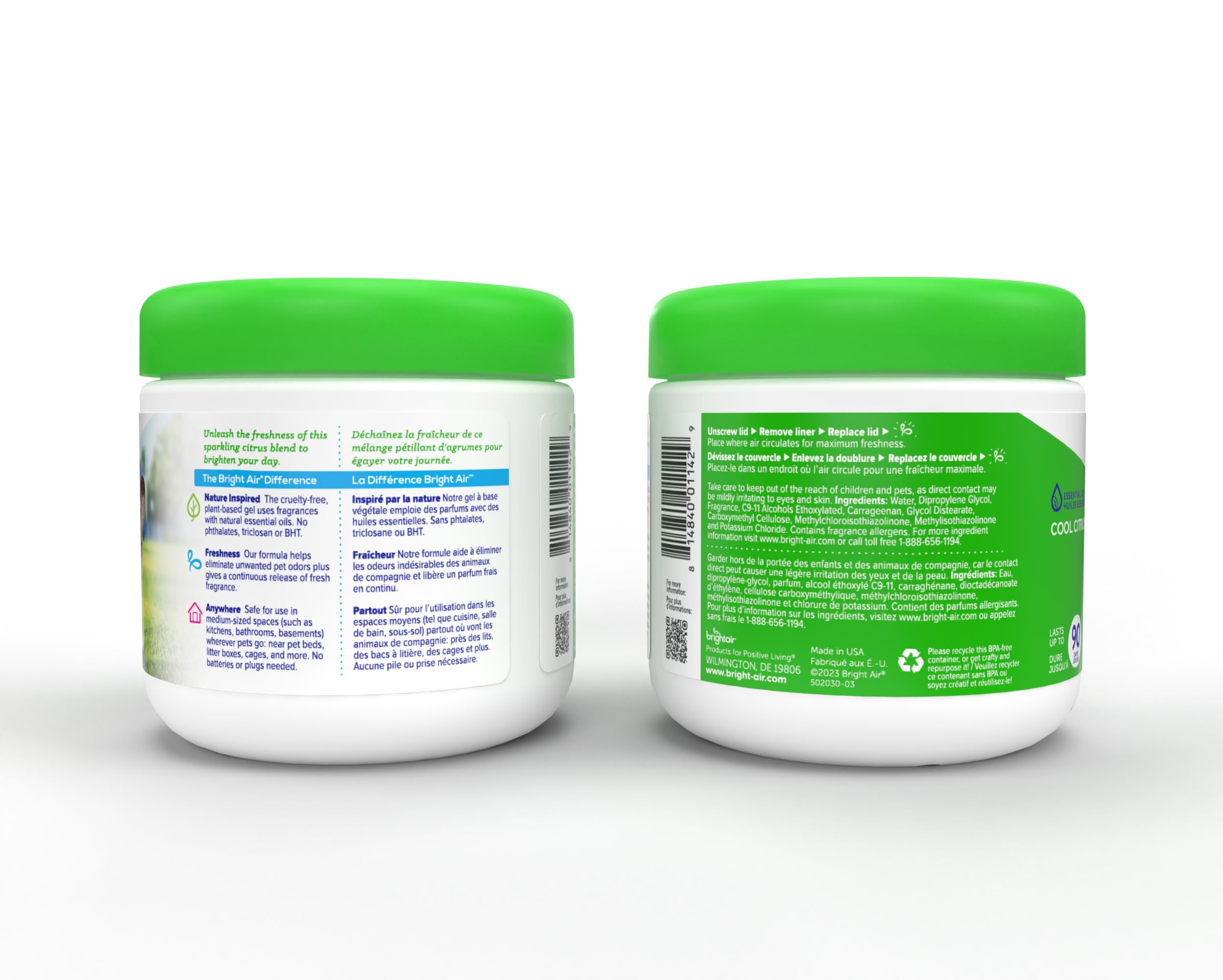Bright Air recyclable container after use for sustainable disposal.