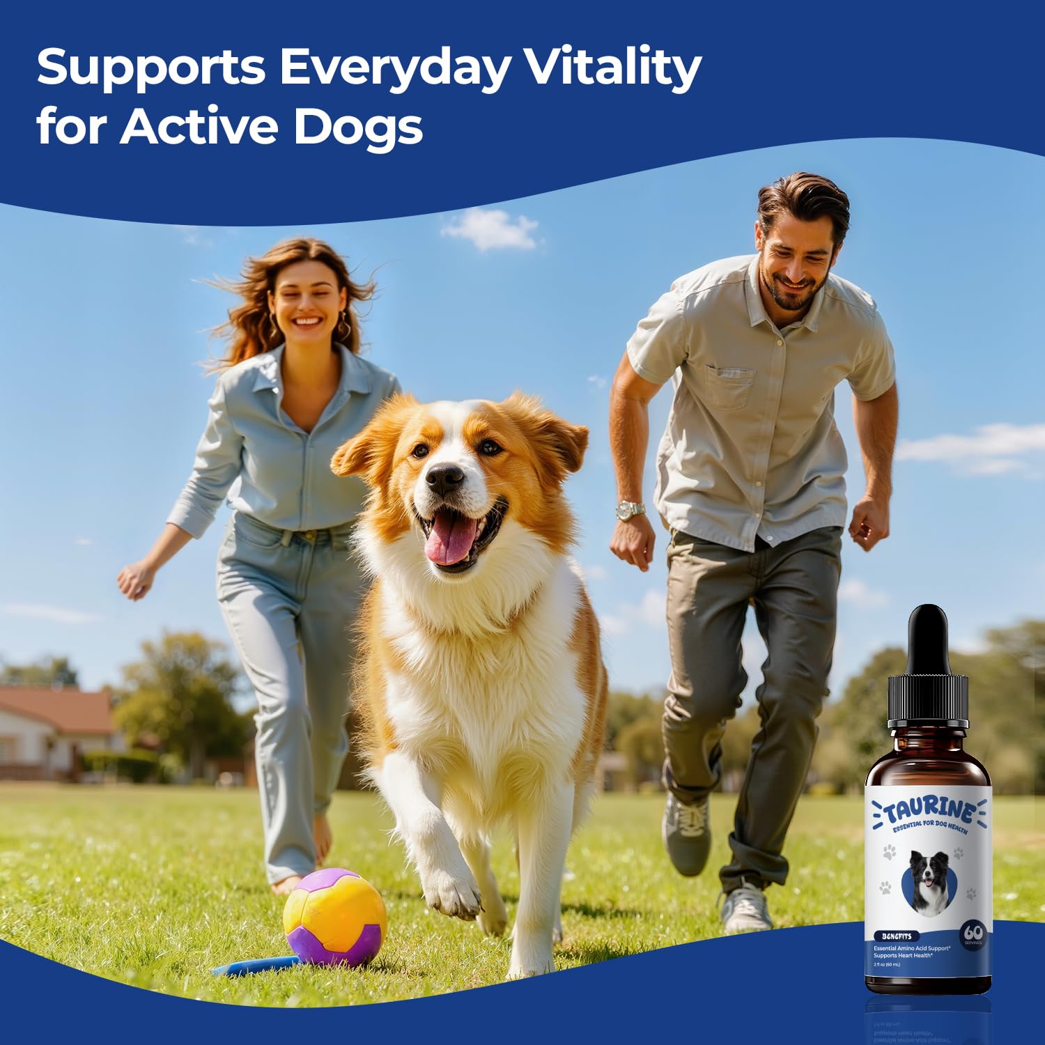 BrightBarki taurine packaging closeup, clear dosing information for confident feeding.