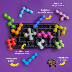 Brightkins Kanoodle Dog Edition slow-feeder design encourages paced eating for calmer meals.
