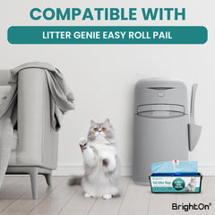 BrightOn refill roll highlights easy-removal design for quick bag changes.