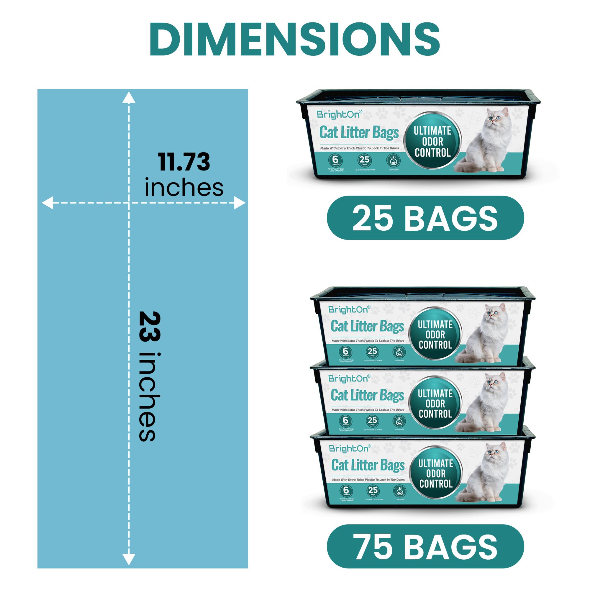 BrightOn unscented bags help maintain fresh litter without added fragrances
