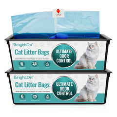 BrightOn Litter Bag Roll for Genie Easy Roll compatibility; clean odor containment.