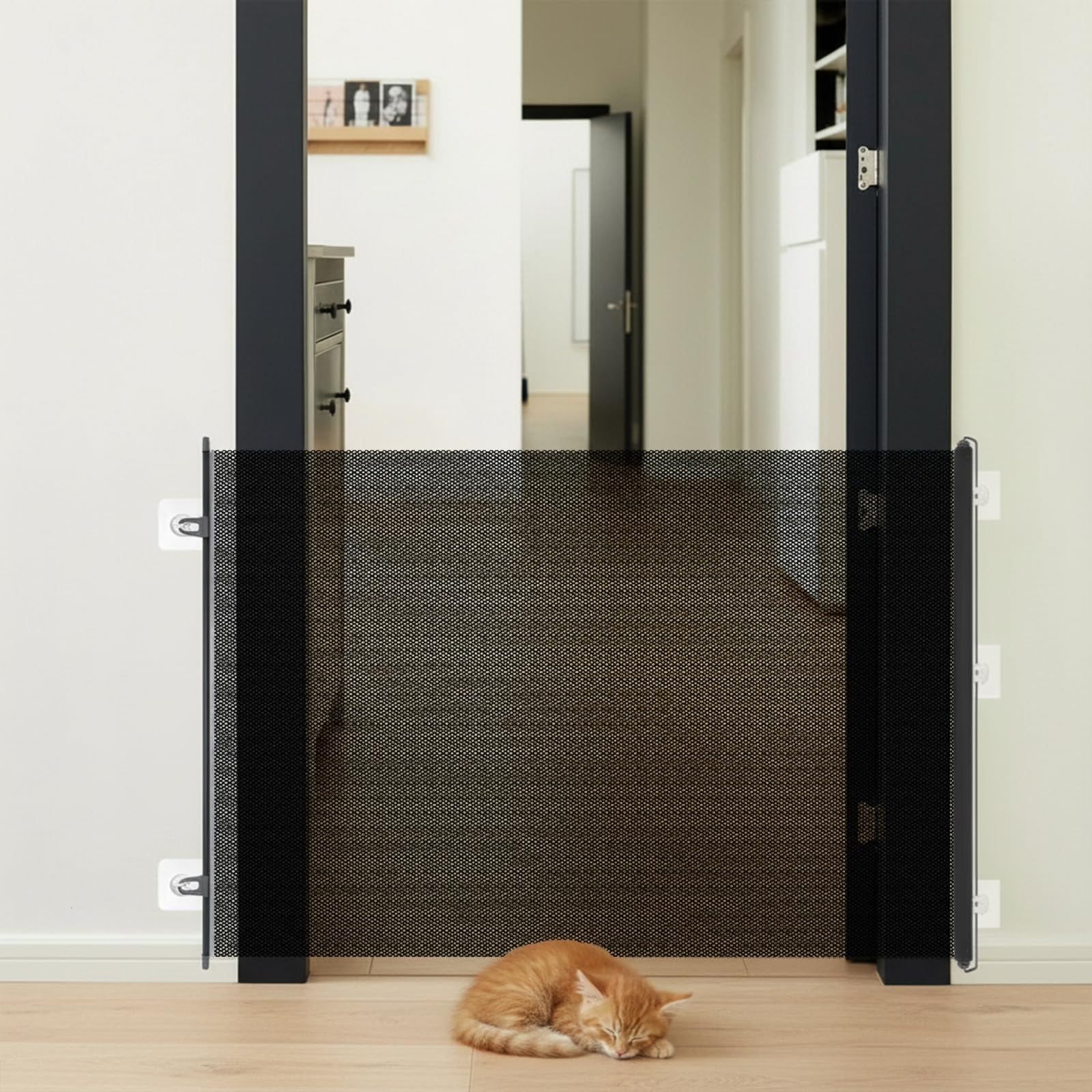 BrightRow gate in use doorway scene keeps pets contained.
