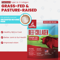 Brightway Pets Grass-Fed Collagen for Dogs pouring image shows smooth mixability