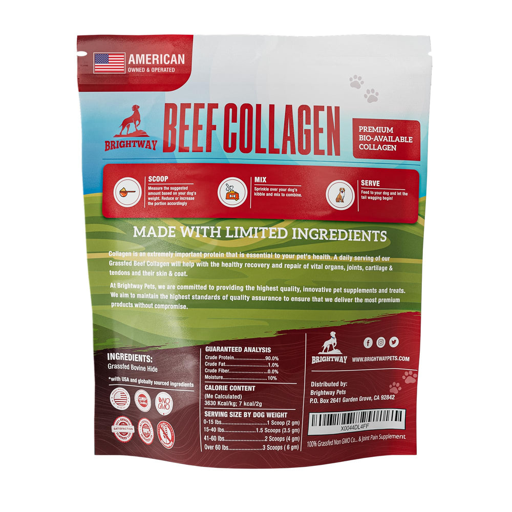 Brightway Pets Grass-Fed Collagen for Dogs with scoop for simple daily servings