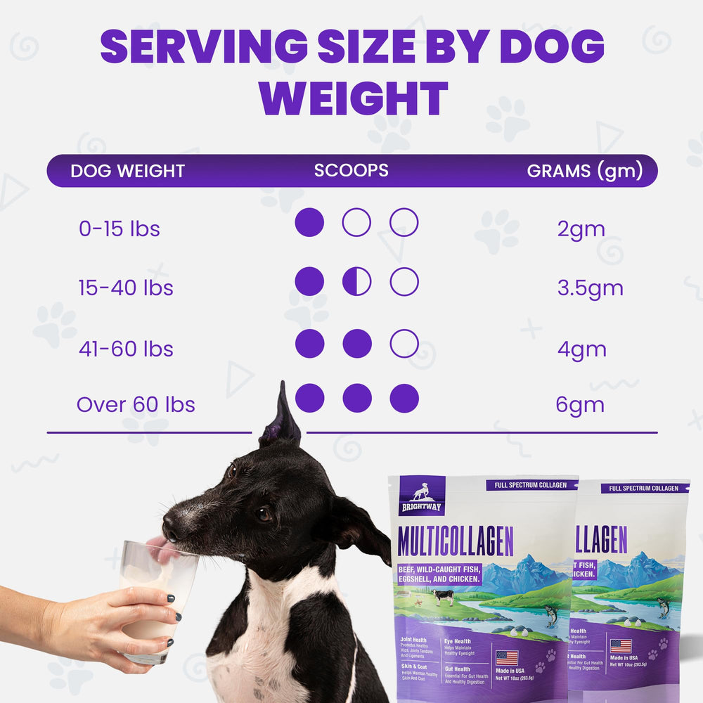 Brightway Pets multi-ingredients image underscores grass-fed pollock eggshell membrane