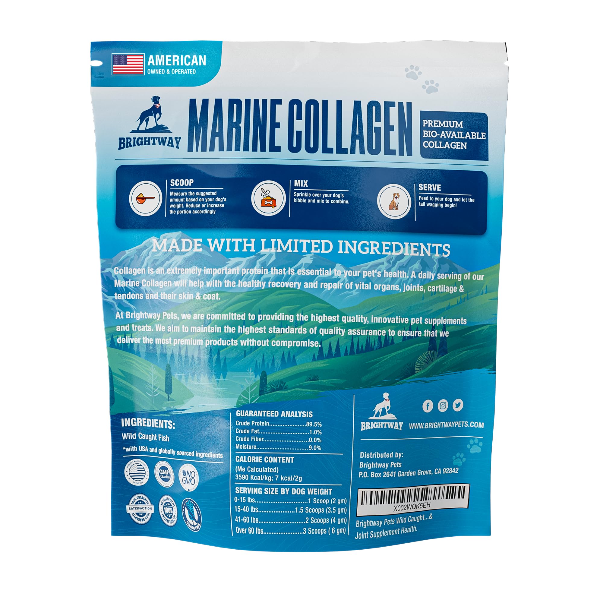 Brightway Pets collagen powder with dosing spoon for easy daily use