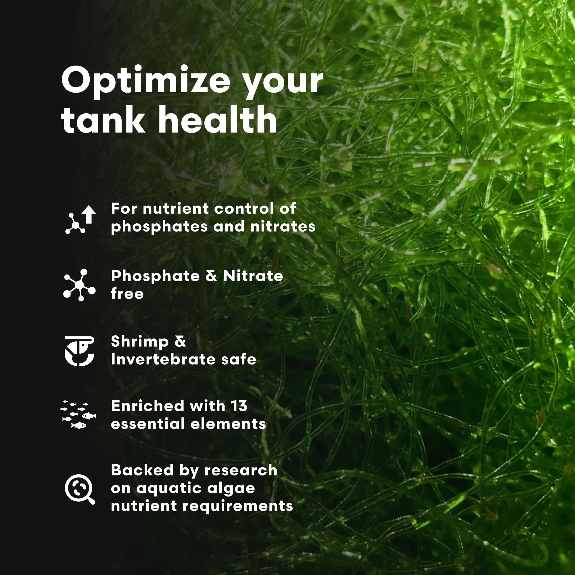 Brightwell ChaetoGro-ingredient-list emphasizes multiple elements supporting chlorophyll and growth.