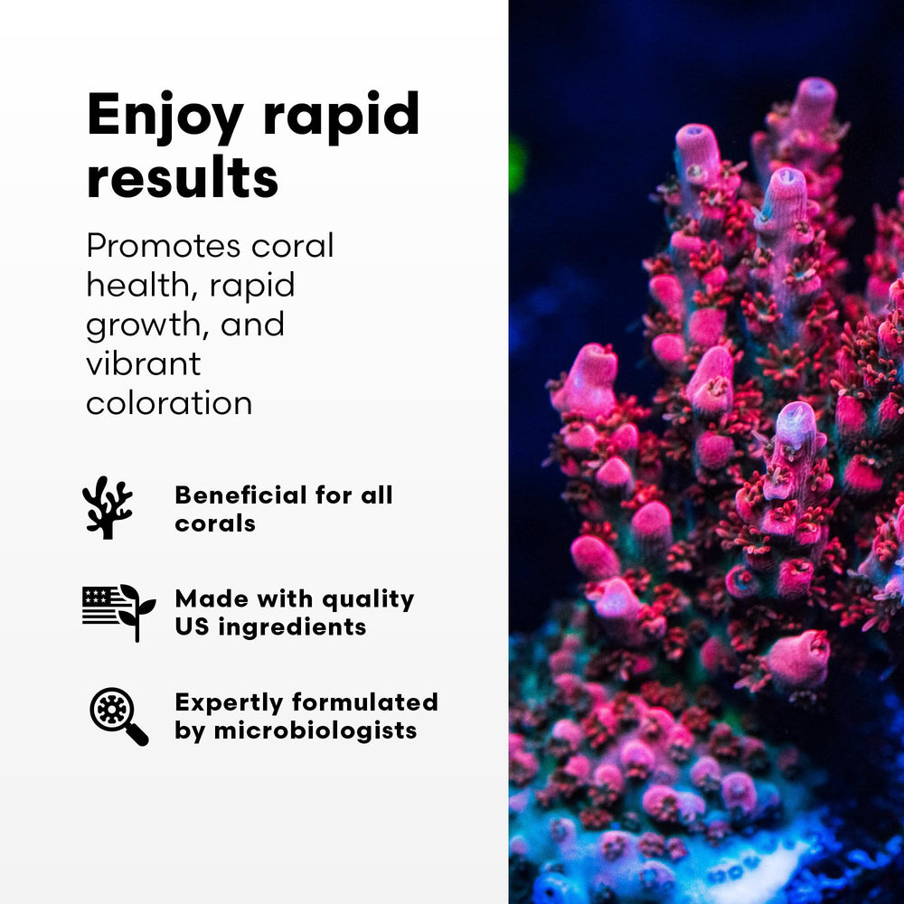 Brightwell Aquatics Coral Inertia NRG+ bottle pour showing precise dosing in action