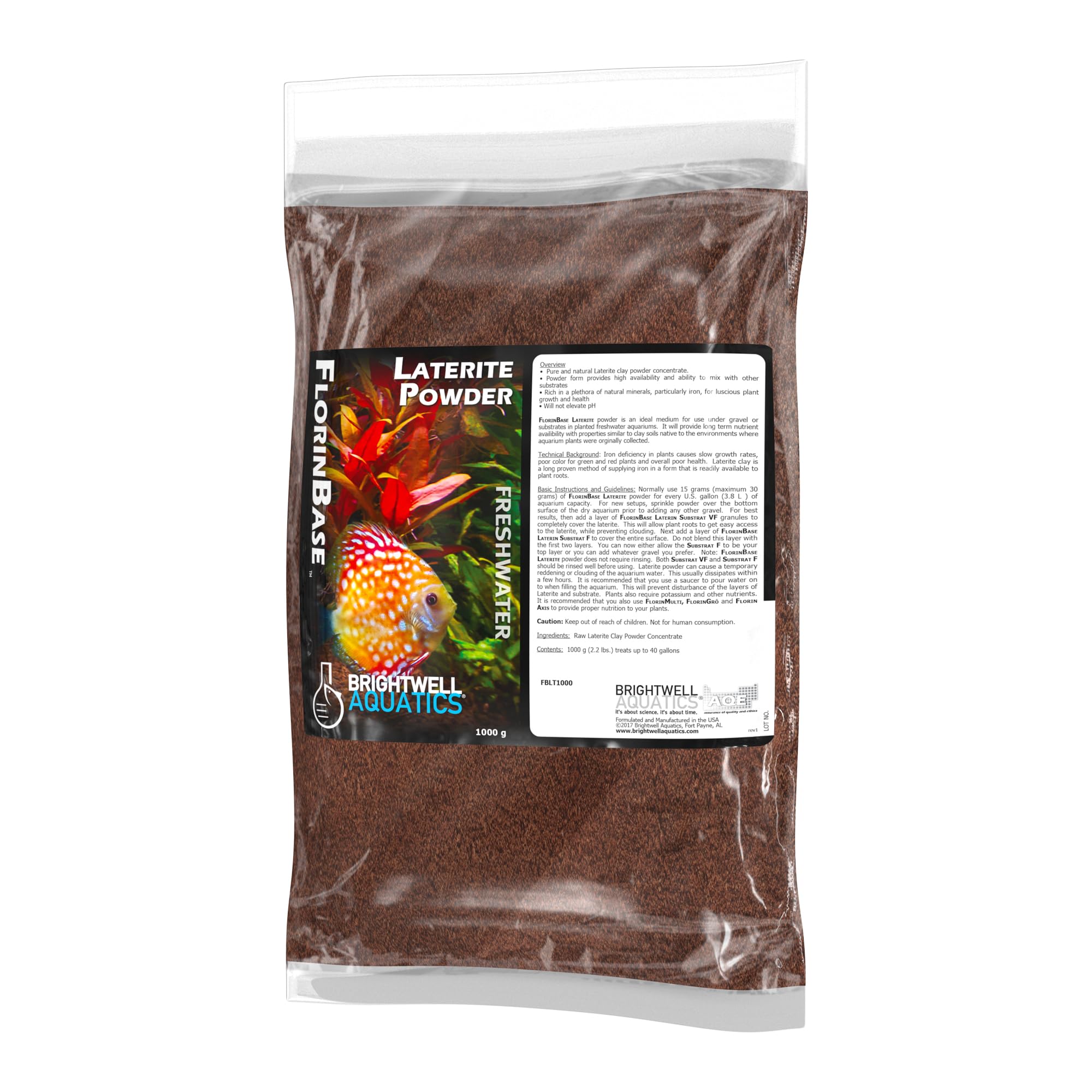 Brightwell Aquatics FlorinBase Laterite Powder texture supports root nutrition
