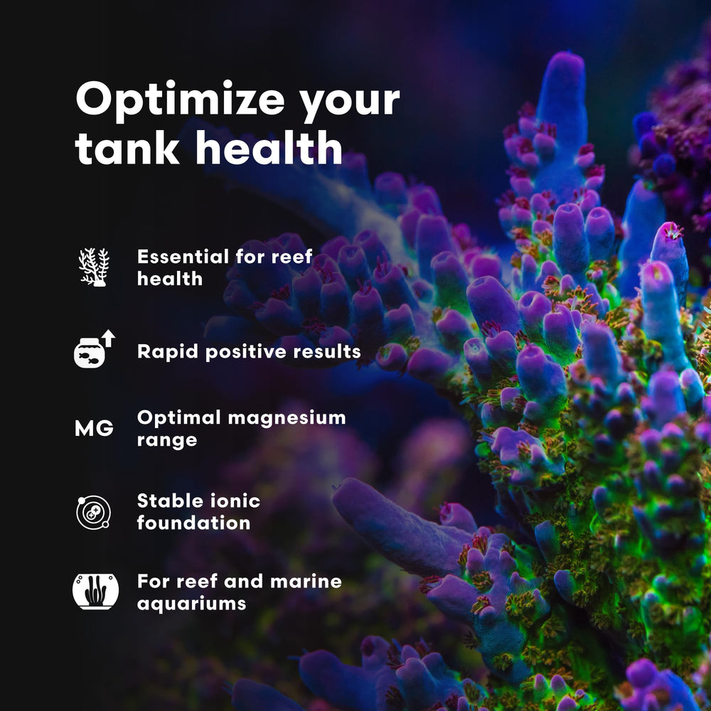 Dosing graphic illustrating 5 ml per dose for reef systems