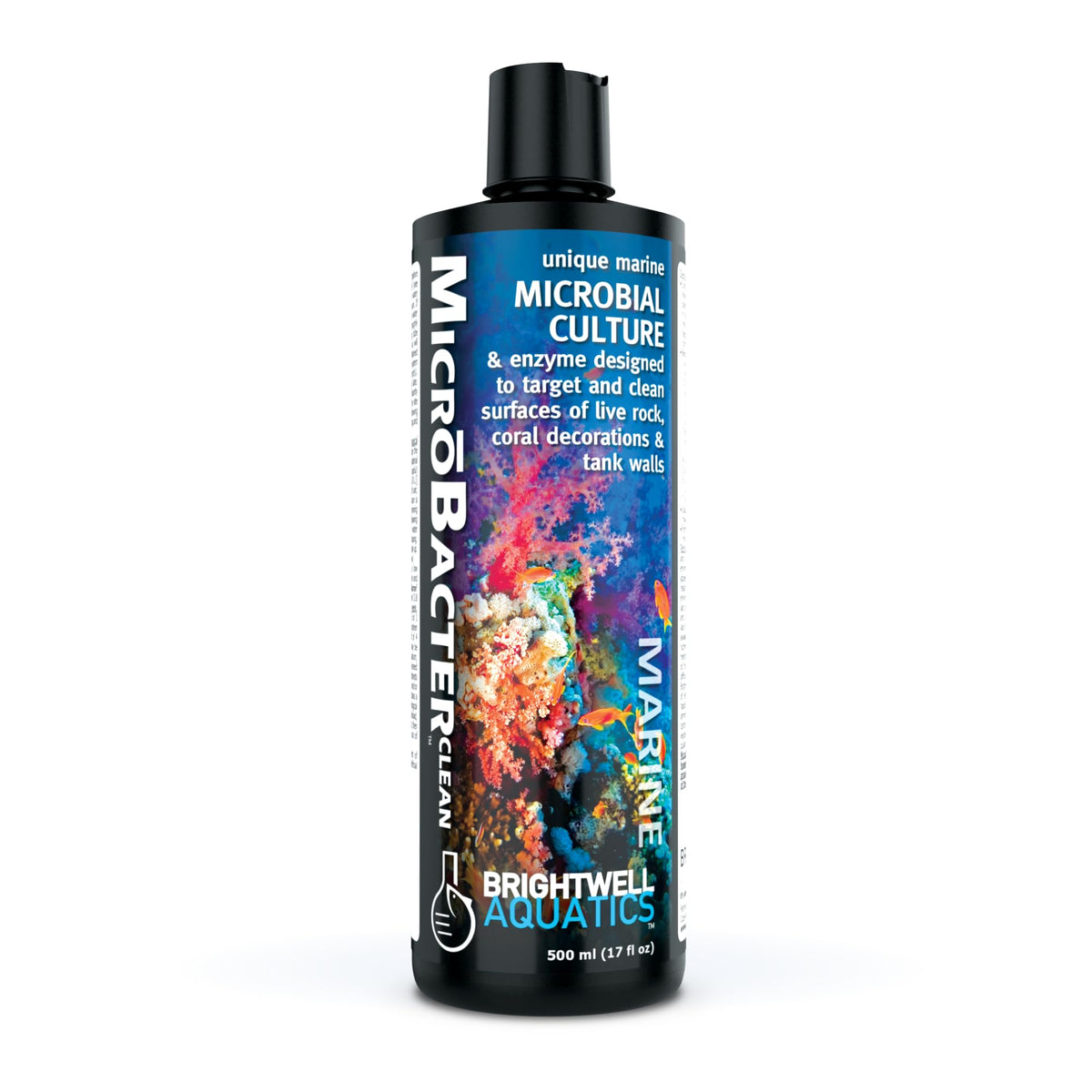 Brightwell Aquatics MicroBacter Clean bottle for cleaning live rock in saltwater tanks.
