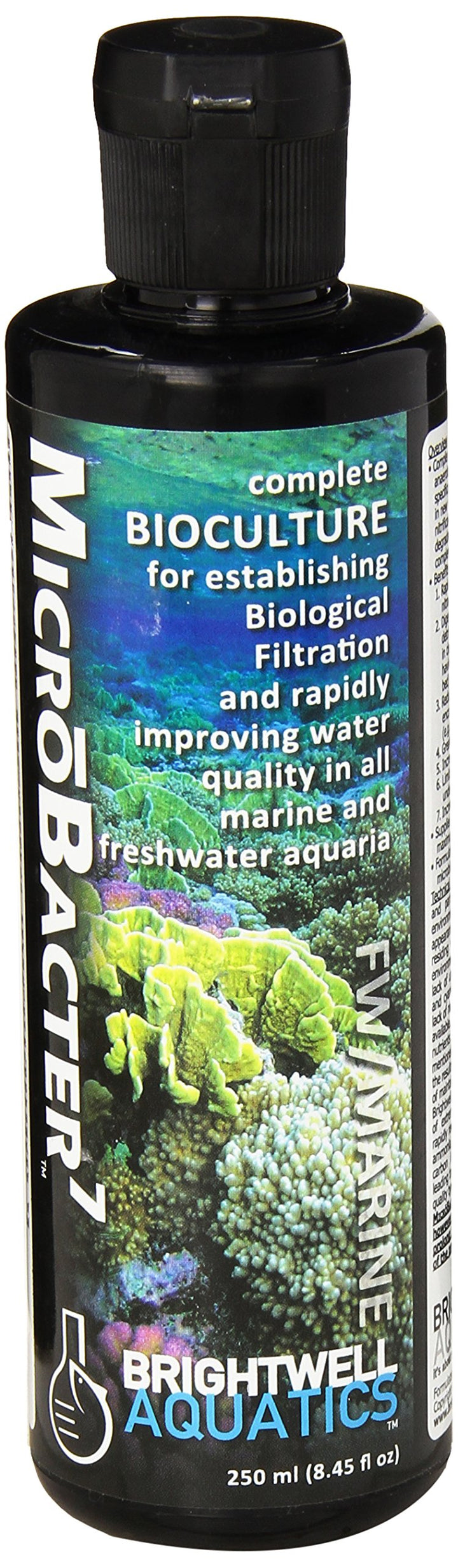 Brightwell Aquatics MicroBacter7 bottle front view supporting robust biofiltration