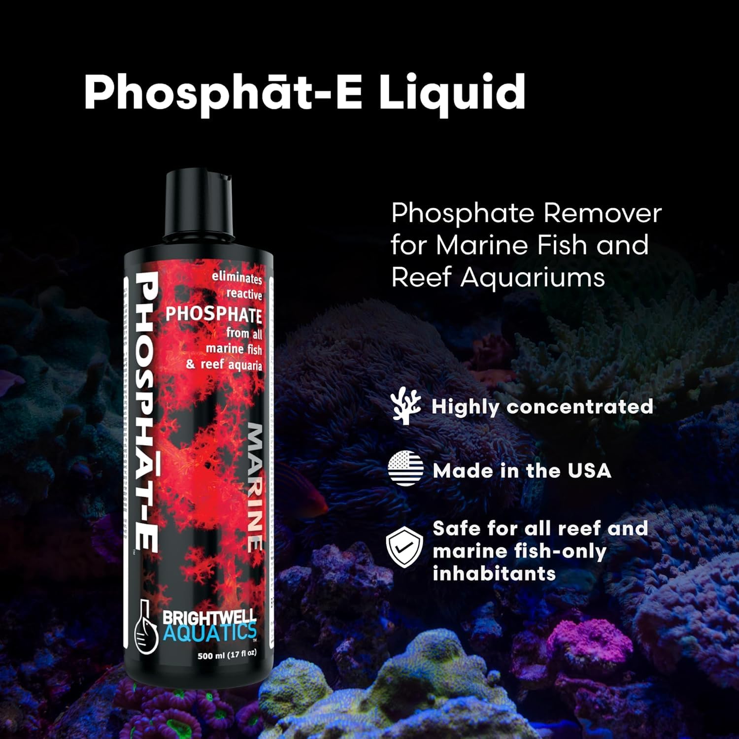 Phosphat-E dosing pour shown for accurate administration.