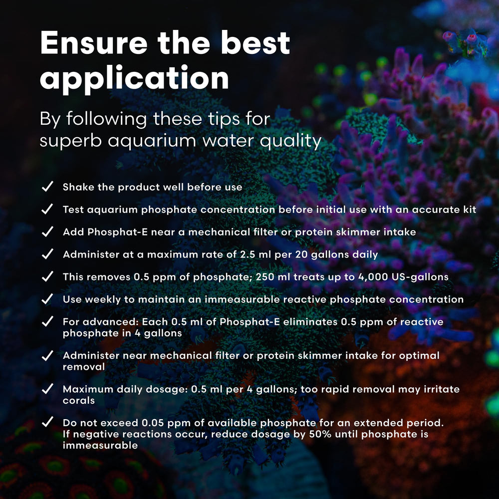 Brightwell Aquatics Phosphat-E packaging displayed for reef use.
