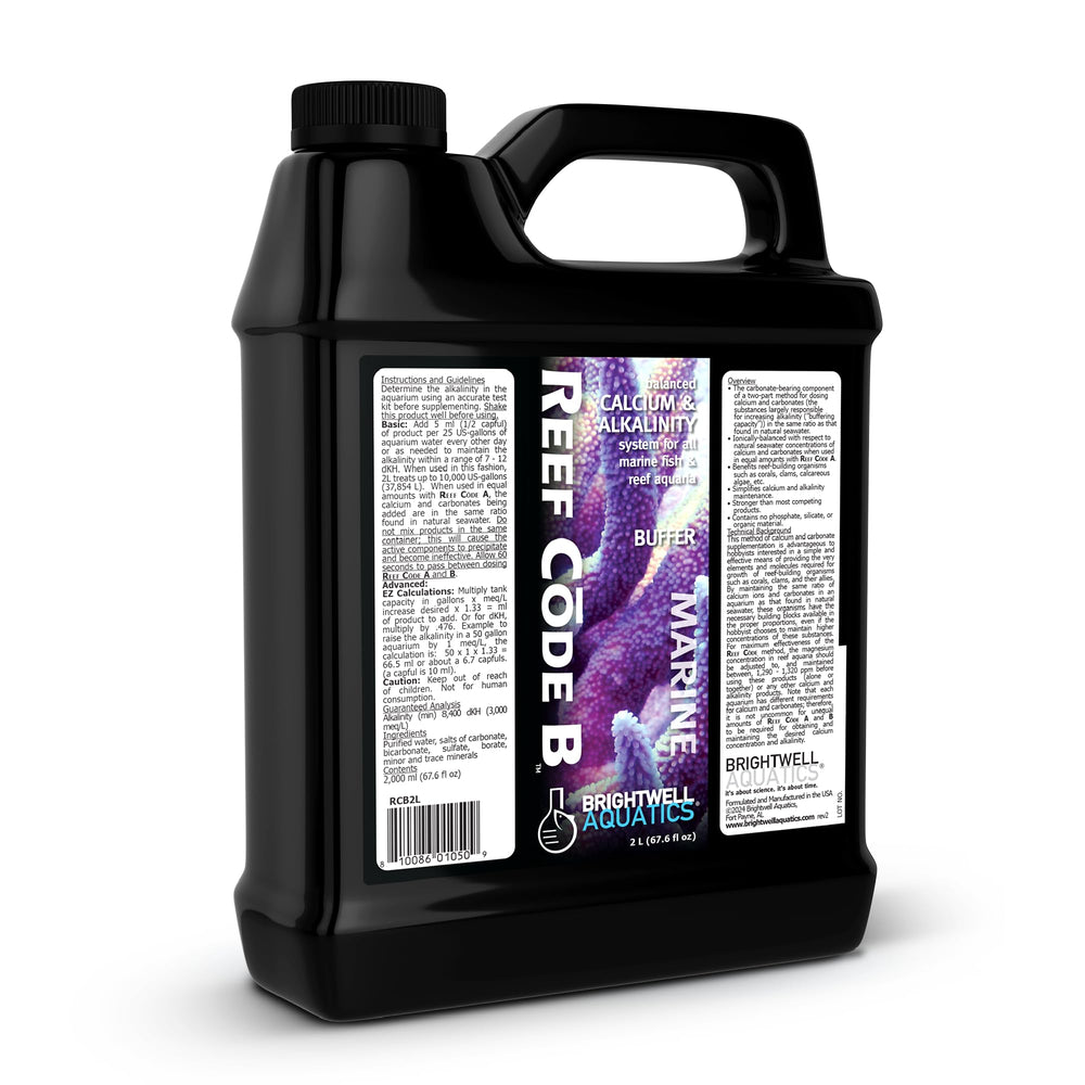 Brightwell Aquatics Reef Code B bottle front view showing product for reef tanks