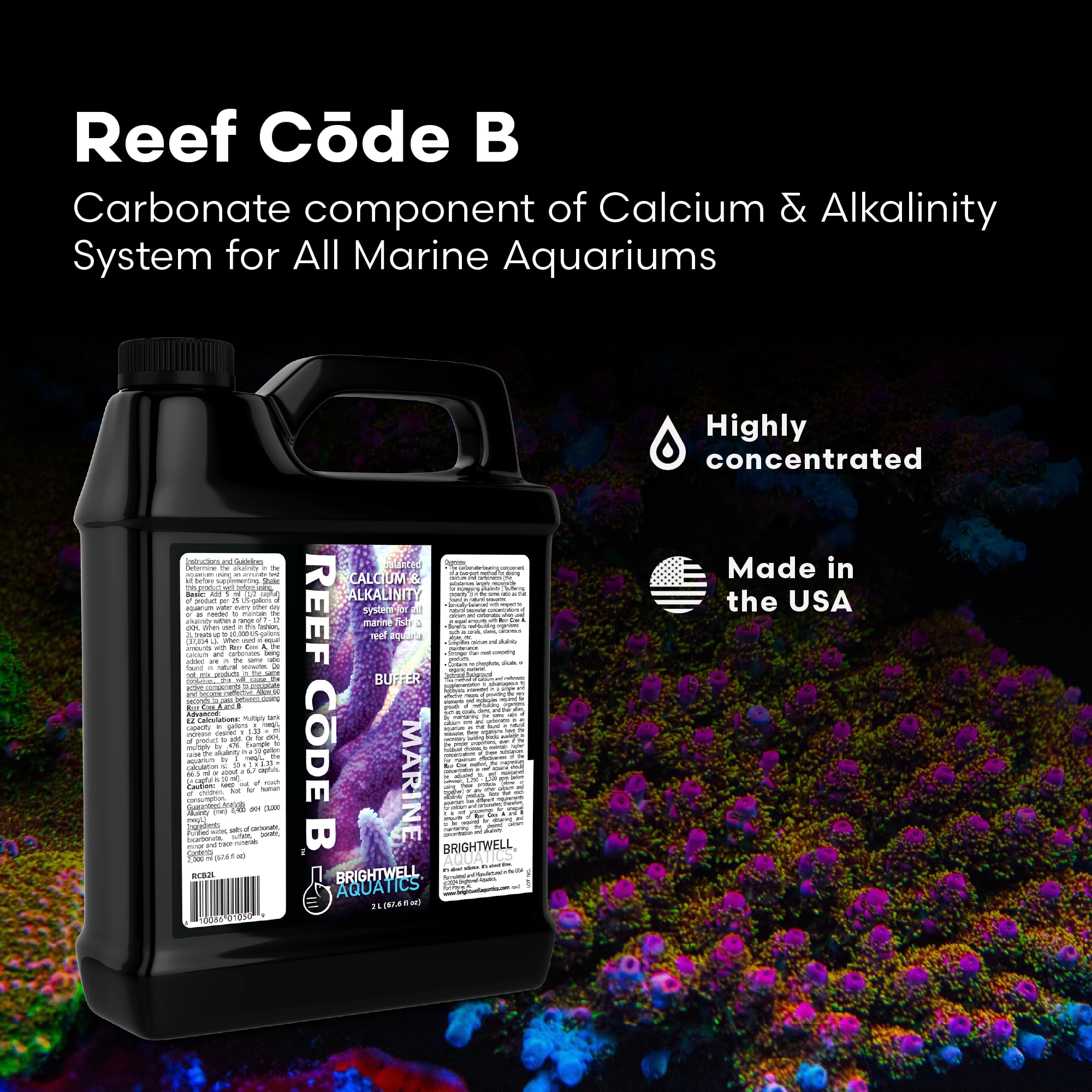 Brightwell Aquatics Reef Code B bottle pour demonstrating dosing process