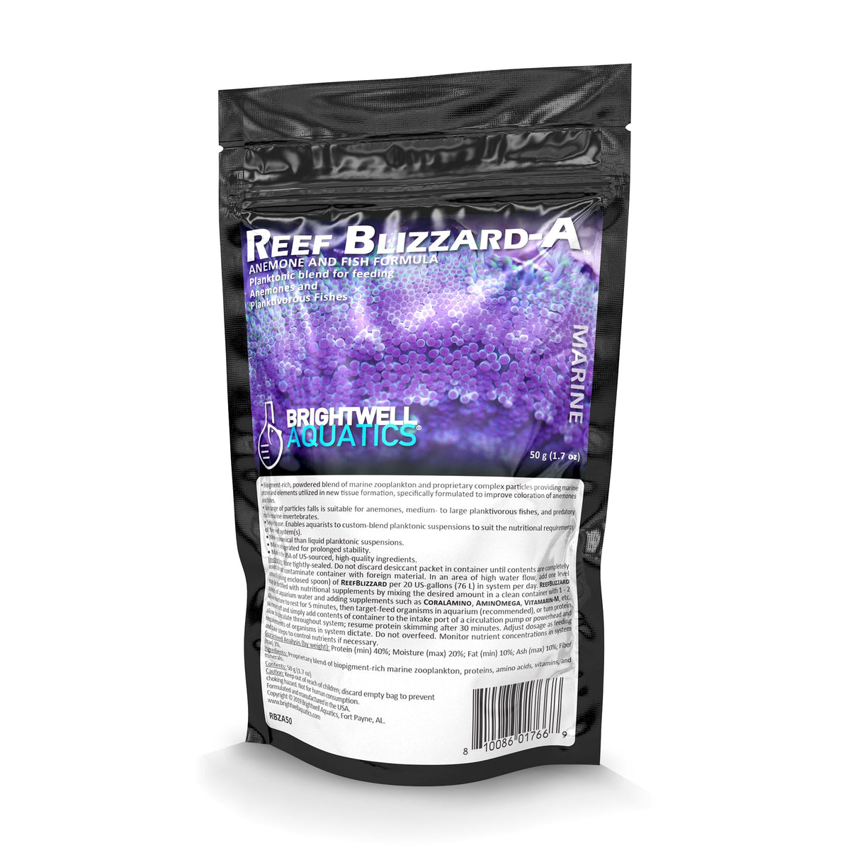 Brightwell Aquatics ReefBlizzard-A powder blend supports coloration and growth in reef systems.