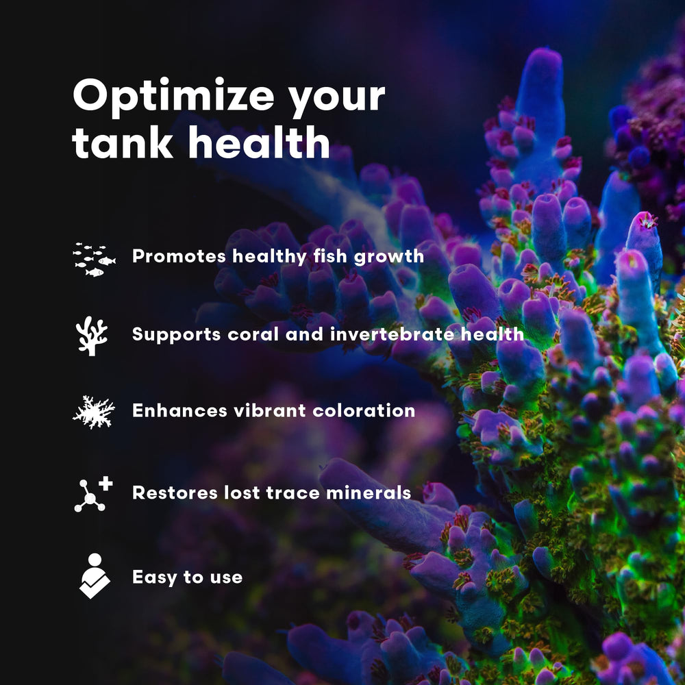 Brightwell Aquatics Rēplenish natural seawater formula label close-up.