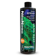 Brightwell NeoNitro nitrogen supplement bottle shown for reef nutrient balance