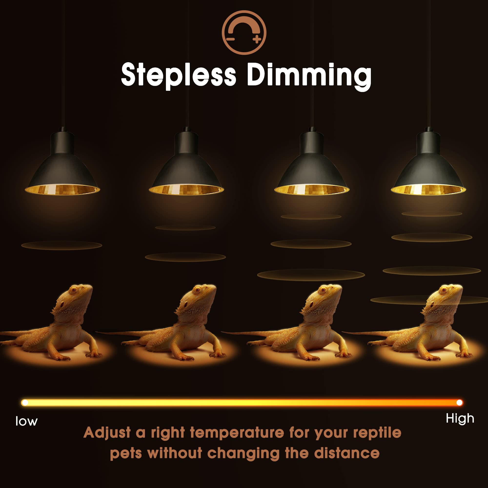 Briignite reptile heat lamp packaging includes bulbs and fixture