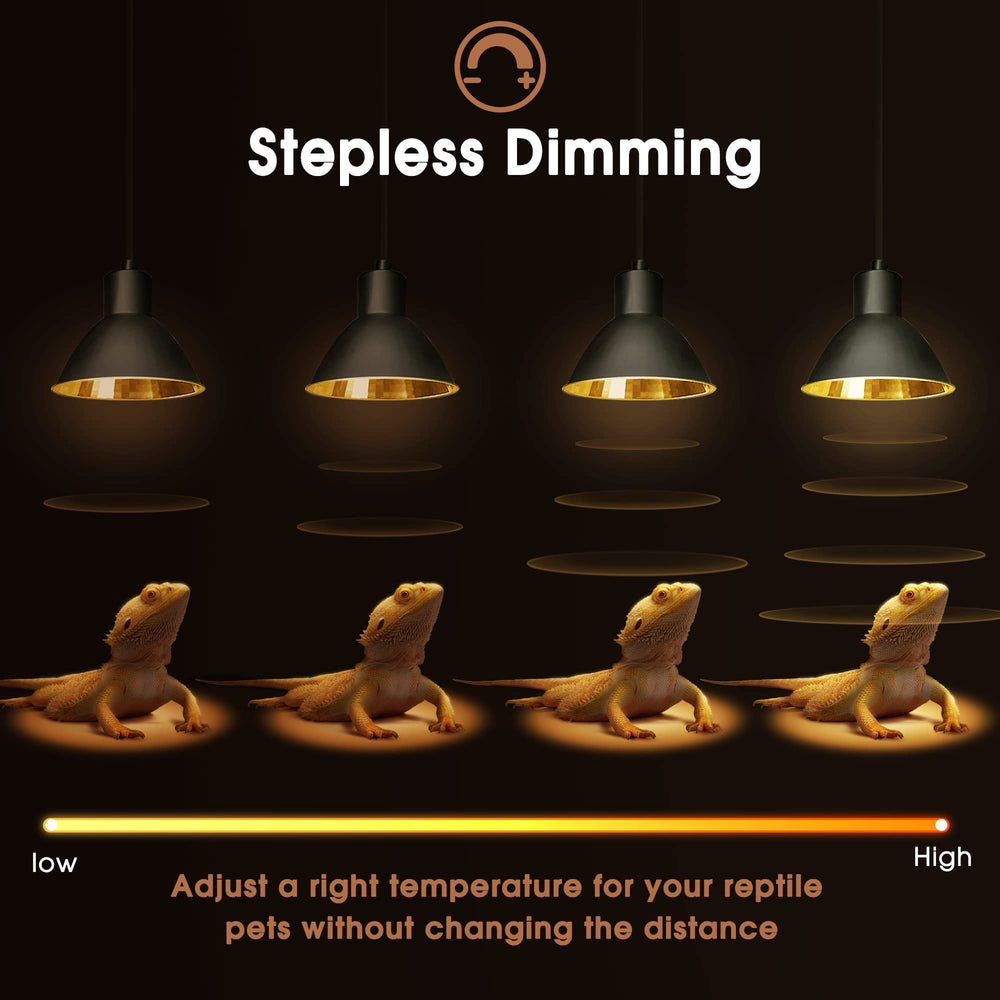 Briignite reptile heat lamp packaging includes bulbs and fixture