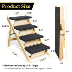 BRIKY dog stairs folded compact for under-bed or car trunk storage