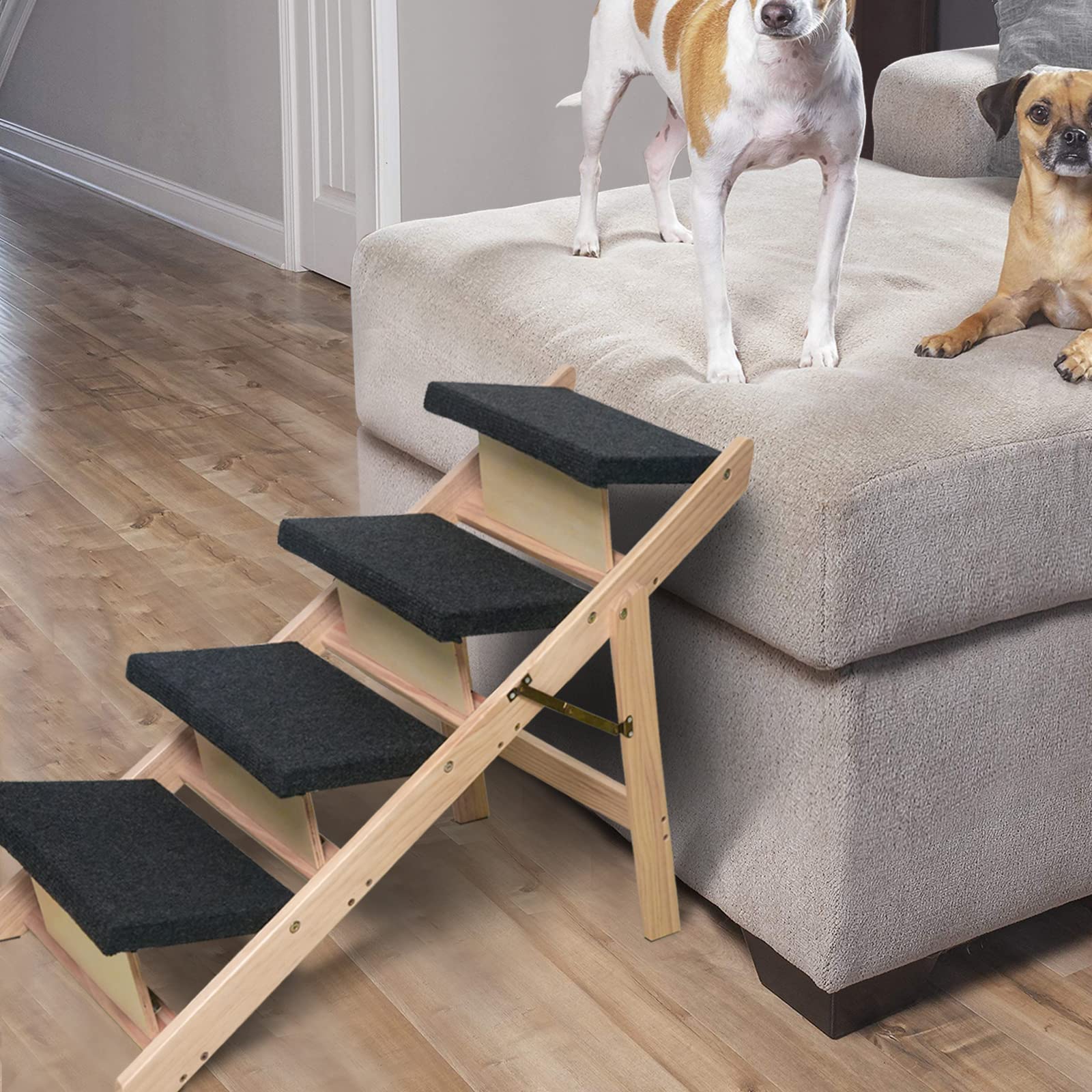 BRIKY dog stairs designed for car trips and couch access