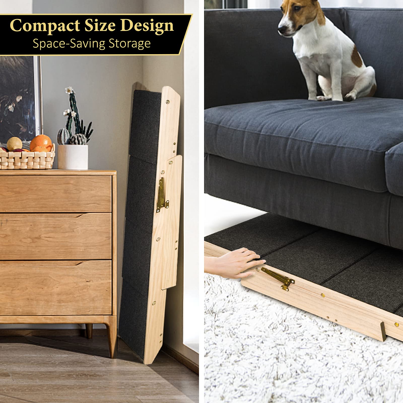 BRIKY dog stairs non-slip rubber feet prevent slipping on floors
