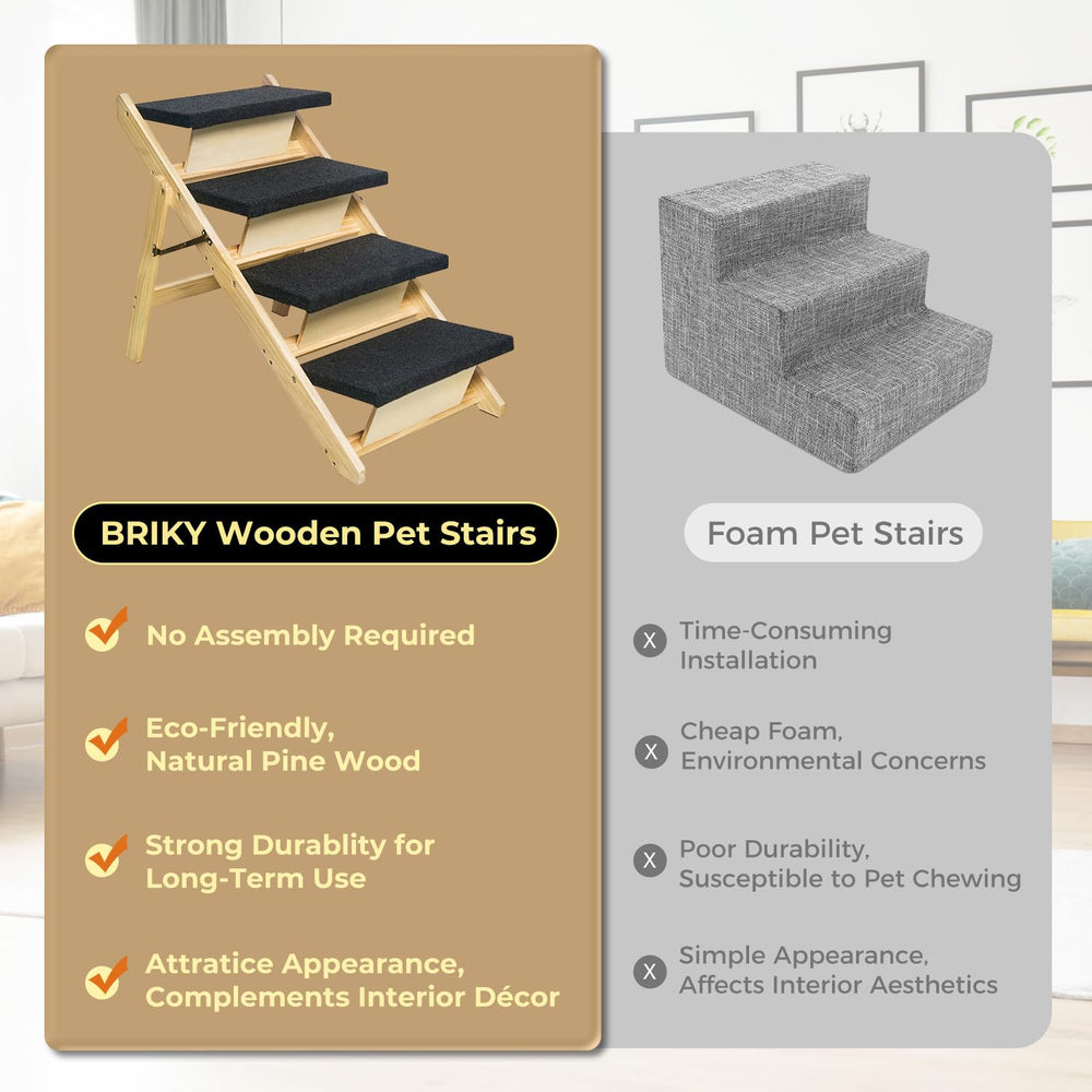 BRIKY dog stairs ramp mode offers gentle guidance up or down