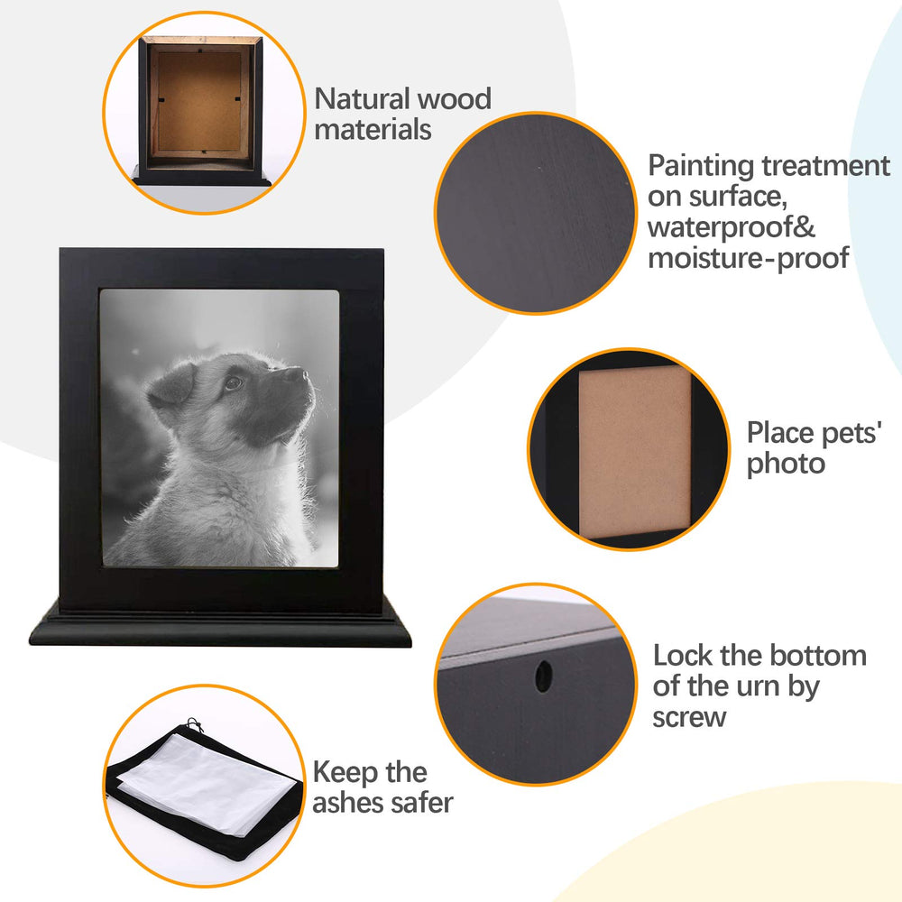 BRKURLEG Pet Wood Memorial Urn handmade wood design adds warmth