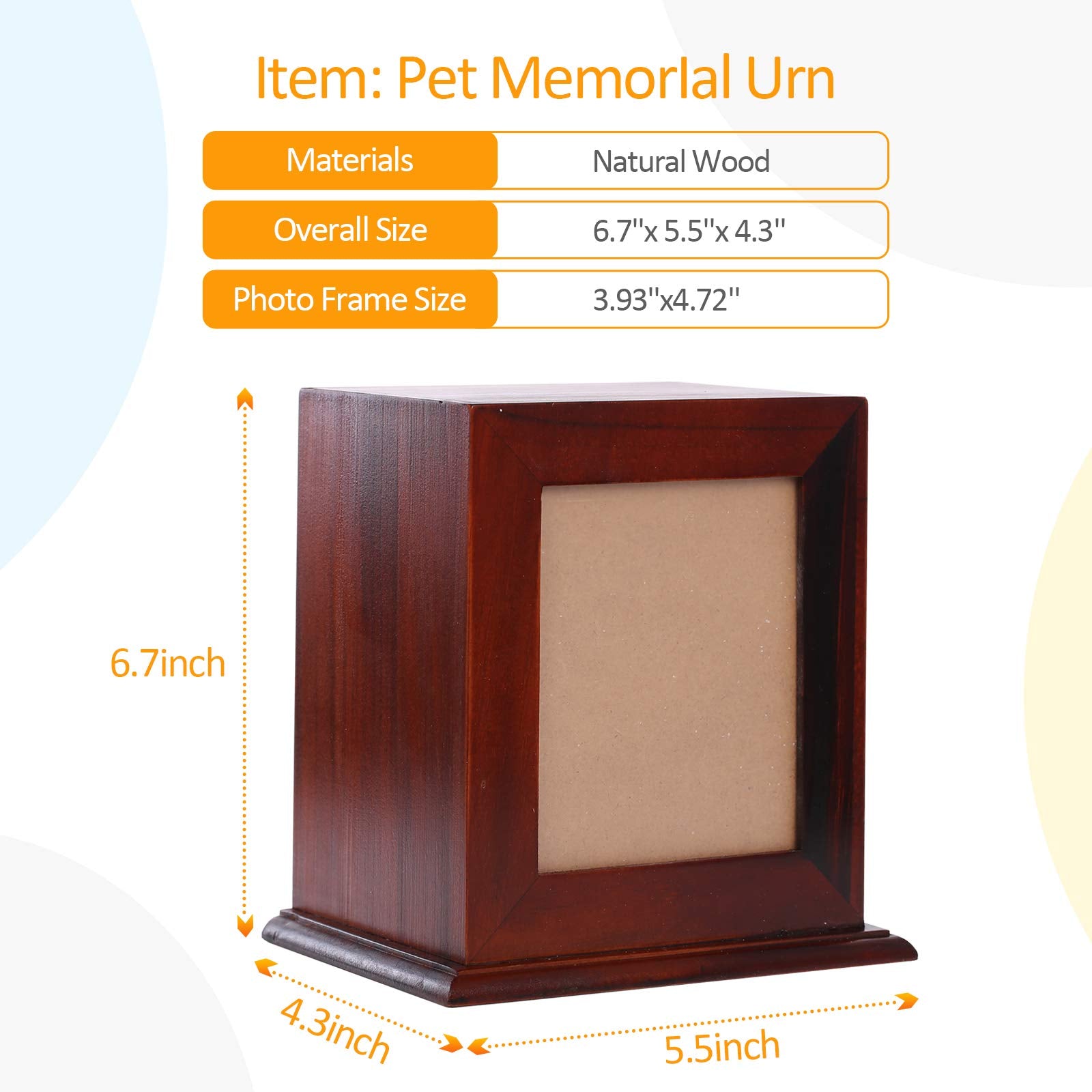 BRKURLEG dog cremation box features easy back access for personalization.