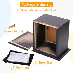 BRKURLEG Pet Wood Memorial Urn back panel with screws