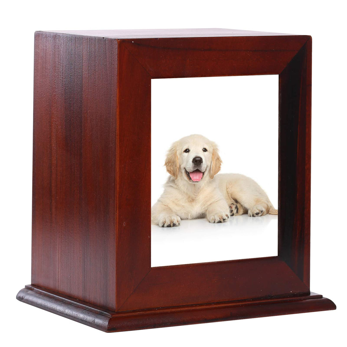 BRKURLEG wood dog urn with ashes offers a durable keepsake.