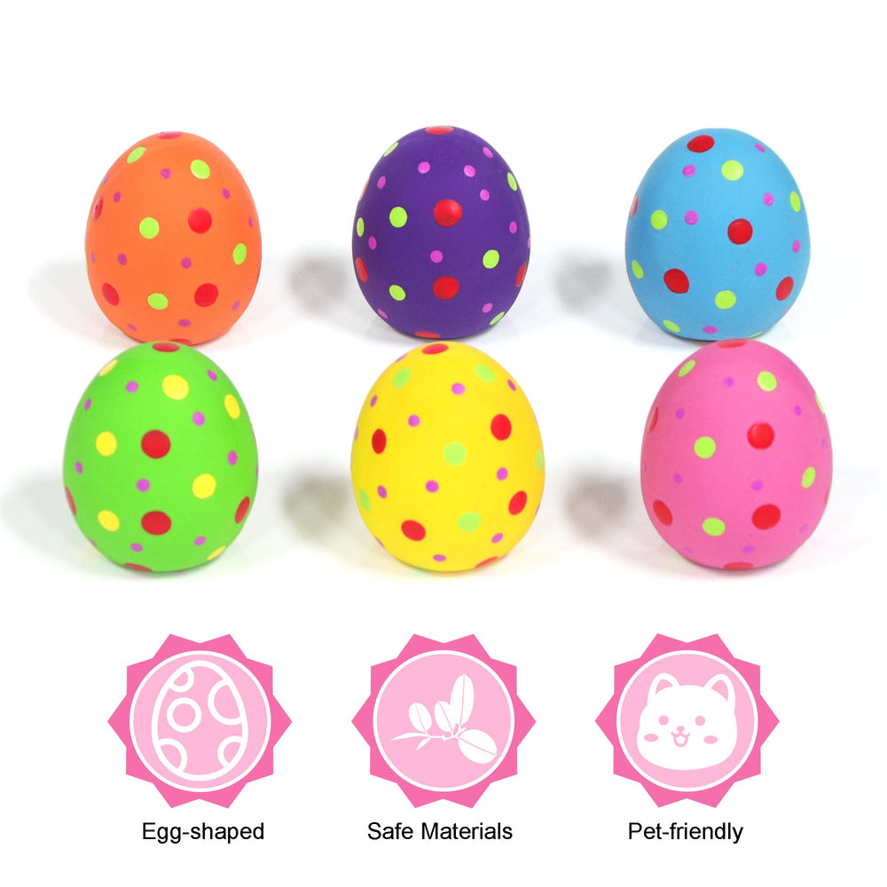 BRMDT dog toy Easter egg with dots boosts visibility during games.