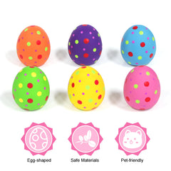 BRMDT dog toy Easter egg with dots boosts visibility during games.