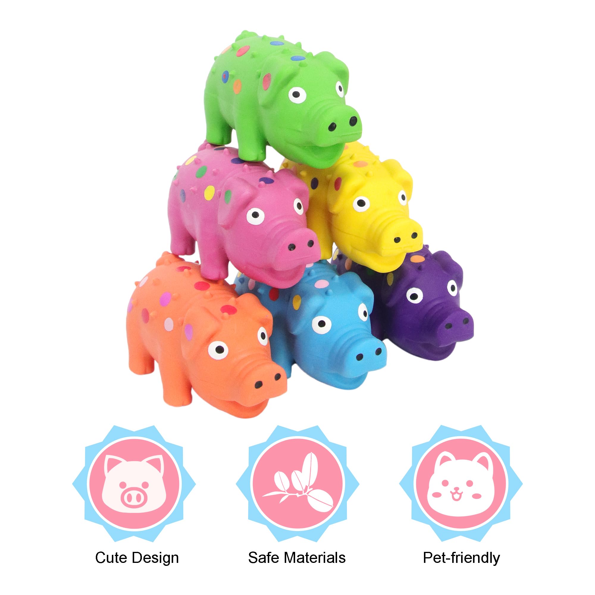 BRMDT pig toy soft spines massaging gums during chewing.