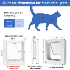 BROTEX Smart Cat Door interior-side view with sleek flush mount.