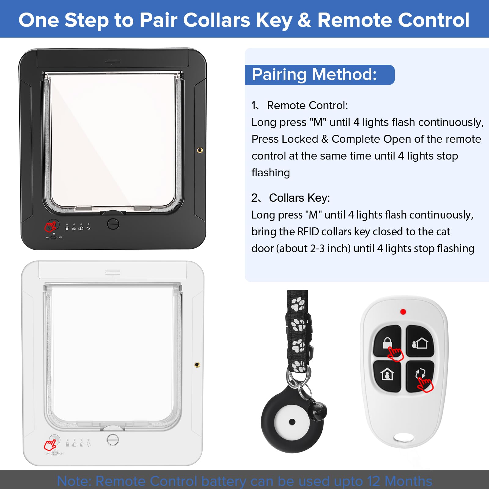 BROTEX Smart Cat Door RFID keys demonstrating secure entry for pets.