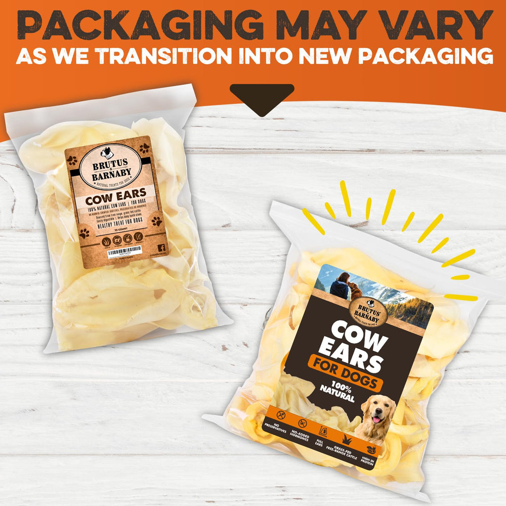 Brutus and Barnaby cow ears thick cut, durable chew for longer play.