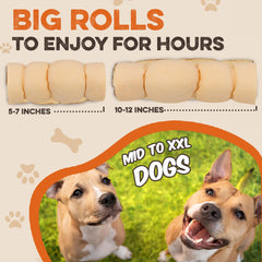 Brutus & Barnaby beef cheek rolls 3-pack on hand, natural single-ingredient chew