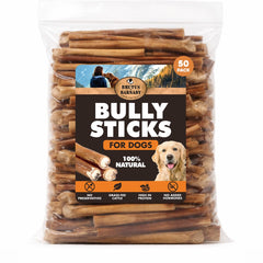 BRUTUS & BARNABY 6-inch bully stick close-up for long-lasting chews.